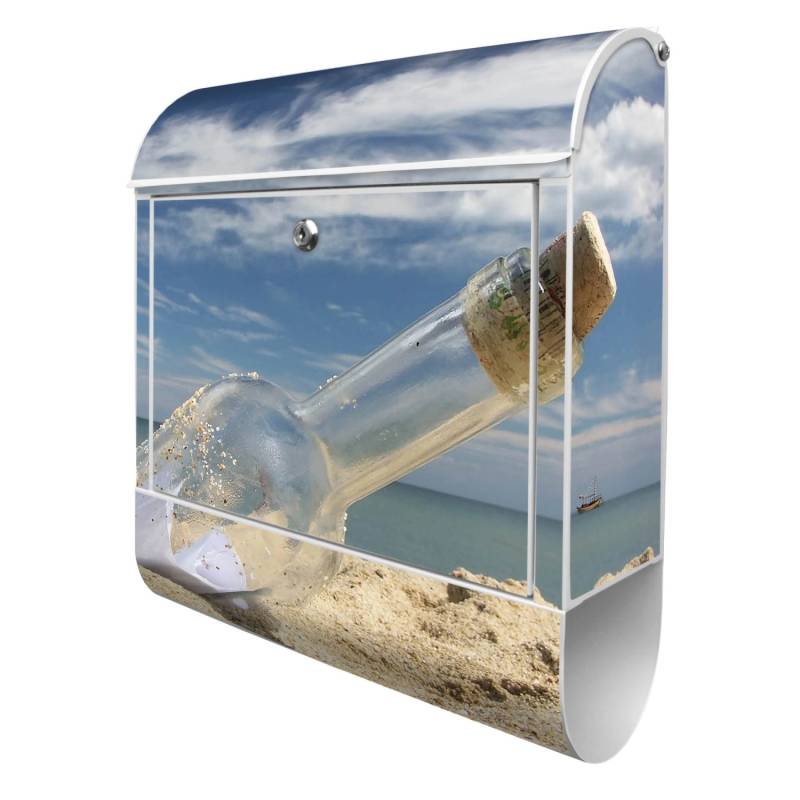 Banjado Design Briefkasten Weiß Pulverbeschichtet, 39x47x14cm, 2 Schlüssel, Mit Zeitungsfach Motiv Flaschenpost Banjado Design Briefkasten Weiß Pulverbeschichtet, 39x47x14cm, 2 Schlüssel, Mit Zeitungsfach Motiv Flaschenpost von Banjado