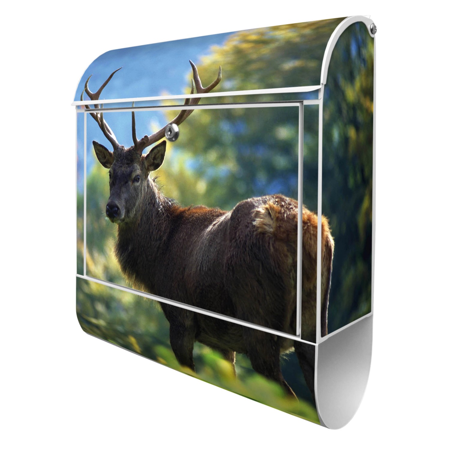 Banjado Design Briefkasten Weiß Pulverbeschichtet, 39x47x14cm, 2 Schlüssel, Mit Zeitungsfach Motiv Hirsch Banjado Design Briefkasten Weiß Pulverbeschichtet, 39x47x14cm, 2 Schlüssel, Mit Zeitungsfach Motiv Hirsch von Banjado