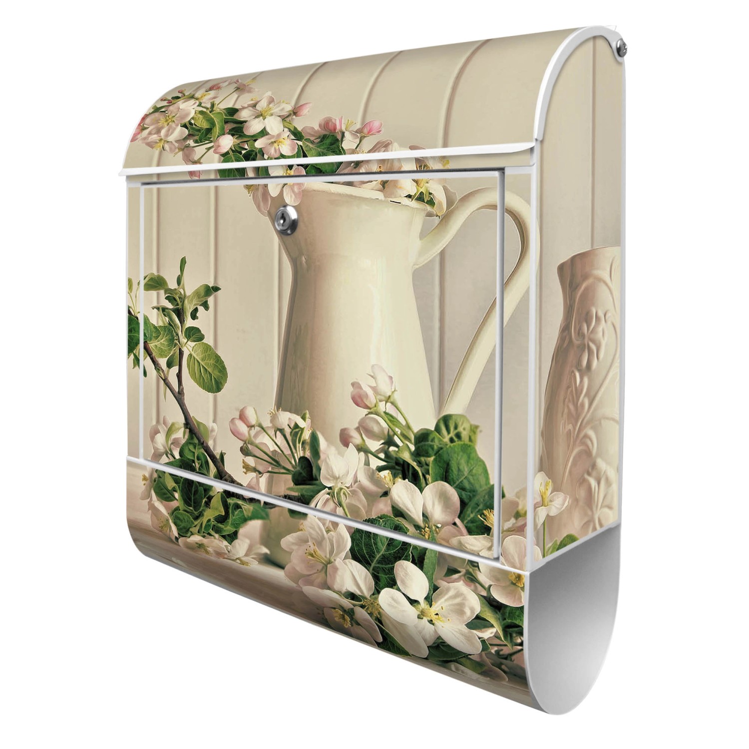 Banjado Design Briefkasten Weiß Pulverbeschichtet, 39x47x14cm, 2 Schlüssel, Mit Zeitungsfach Motiv Stillleben Kirschblüten Banjado Design Briefkasten Weiß Pulverbeschichtet, 39x47x14cm, 2 Schlüssel, Mit Zeitungsfach Motiv Stillleben Kirschblüten von Banjado
