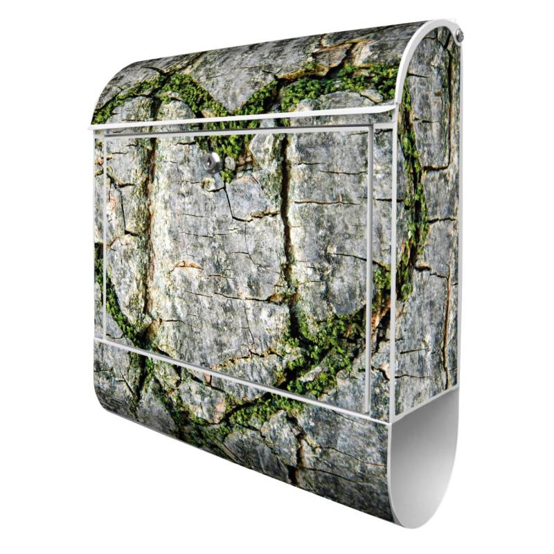 Banjado Design Briefkasten Weiß Pulverbeschichtet 39x47x14cm 2 Schlüssel Mit Zeitungsfach Motiv Herz Aus Moos von Banjado