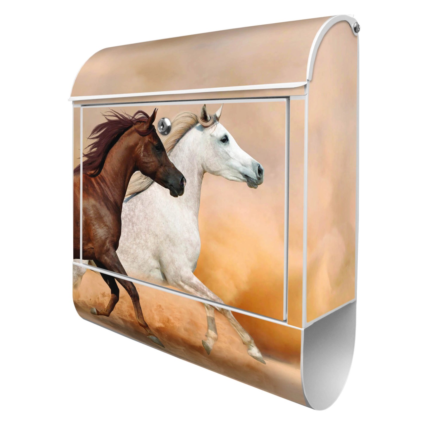 Banjado Design Briefkasten Weiß Pulverbeschichtet 39x47x14cm 2 Schlüssel Mit Zeitungsfach Motiv Wilde Pferde Banjado Design Briefkasten Weiß Pulverbeschichtet 39x47x14cm 2 Schlüssel Mit Zeitungsfach Motiv Wilde Pferde von Banjado