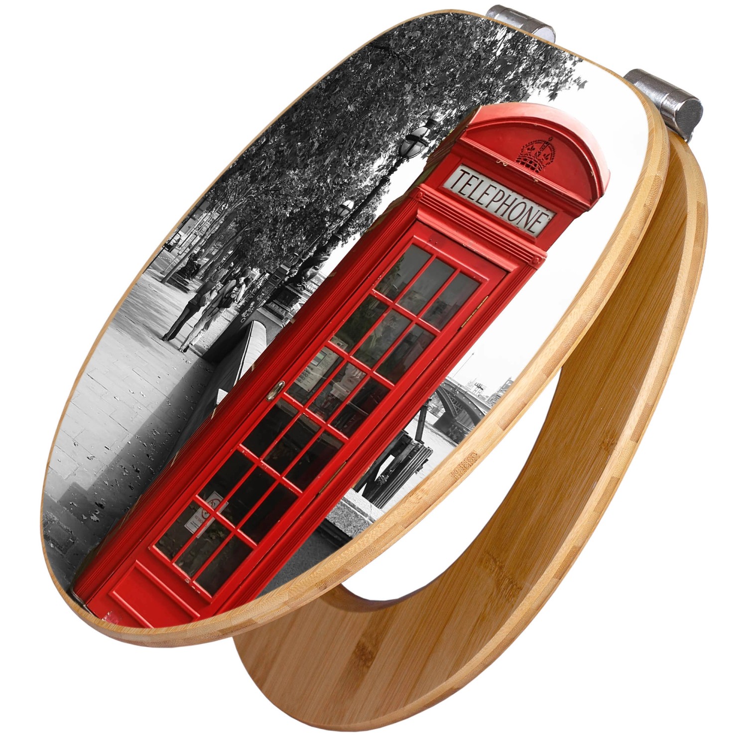 Banjado Design WC Sitz Bambus Holz Toilettendeckel Mit Absenkautomatik Klodeckel WC-Sitz Soft Close Mit Motiv London Red Telephone Banjado Design WC Sitz Bambus Holz Toilettendeckel Mit Absenkautomatik Klodeckel WC-Sitz Soft Close Mit Motiv London Red Telephone von Banjado