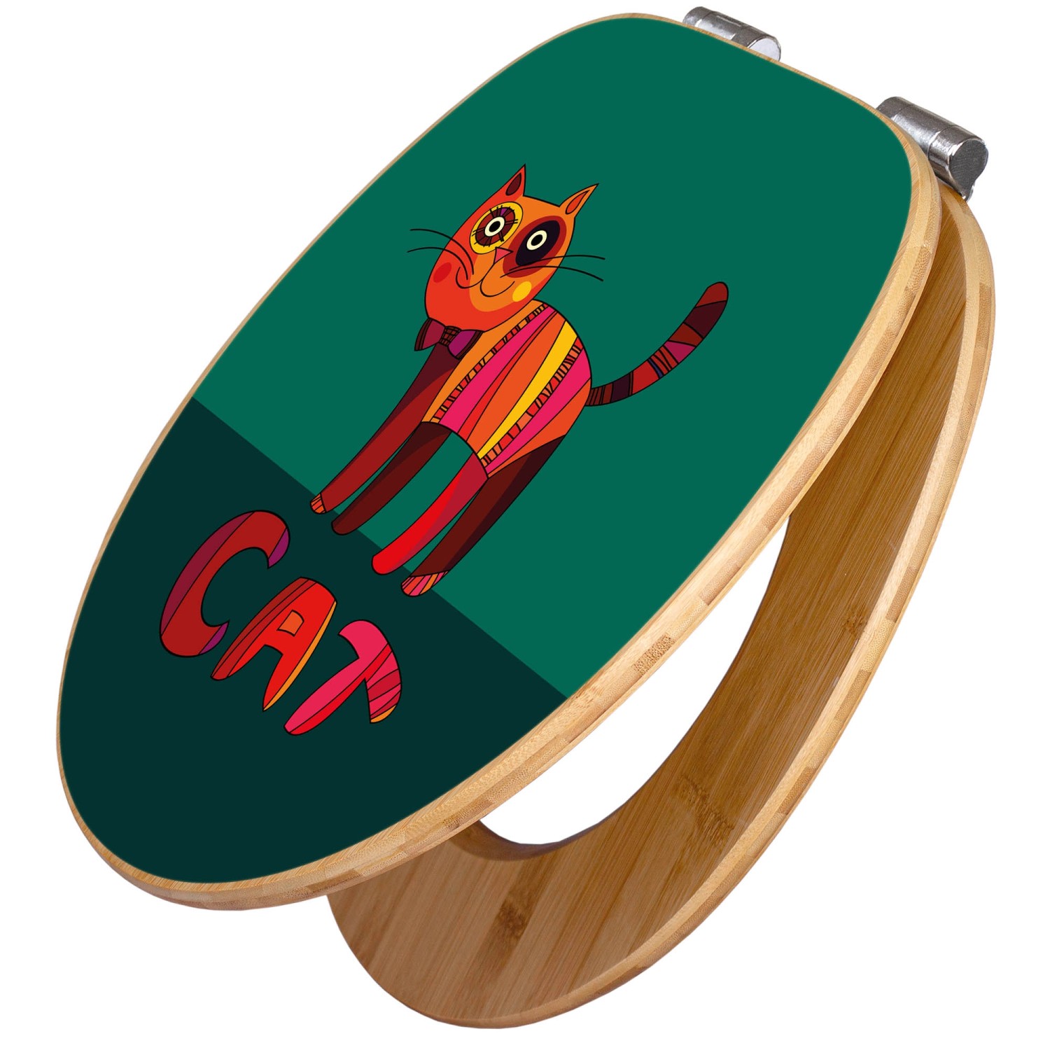 Banjado Design WC Sitz Bambus Holz Toilettendeckel Mit Absenkautomatik Klodeckel WC-Sitz Soft Close Mit Motiv Orange Katze Banjado Design WC Sitz Bambus Holz Toilettendeckel Mit Absenkautomatik Klodeckel WC-Sitz Soft Close Mit Motiv Orange Katze von Banjado