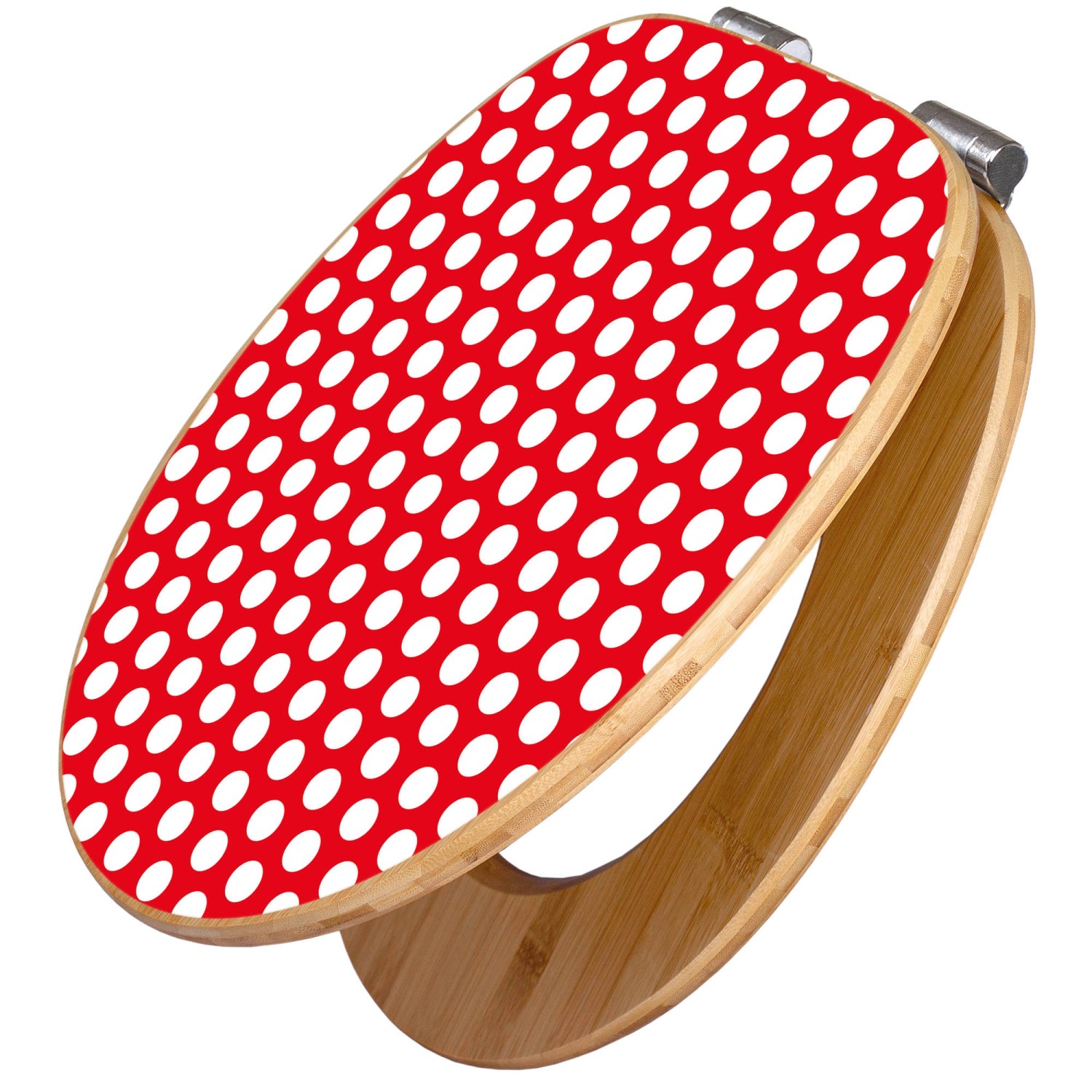 Banjado Design WC Sitz Bambus Holz Toilettendeckel Mit Absenkautomatik Klodeckel WC-Sitz Soft Close Mit Motiv Punkte Rot Banjado Design WC Sitz Bambus Holz Toilettendeckel Mit Absenkautomatik Klodeckel WC-Sitz Soft Close Mit Motiv Punkte Rot von Banjado