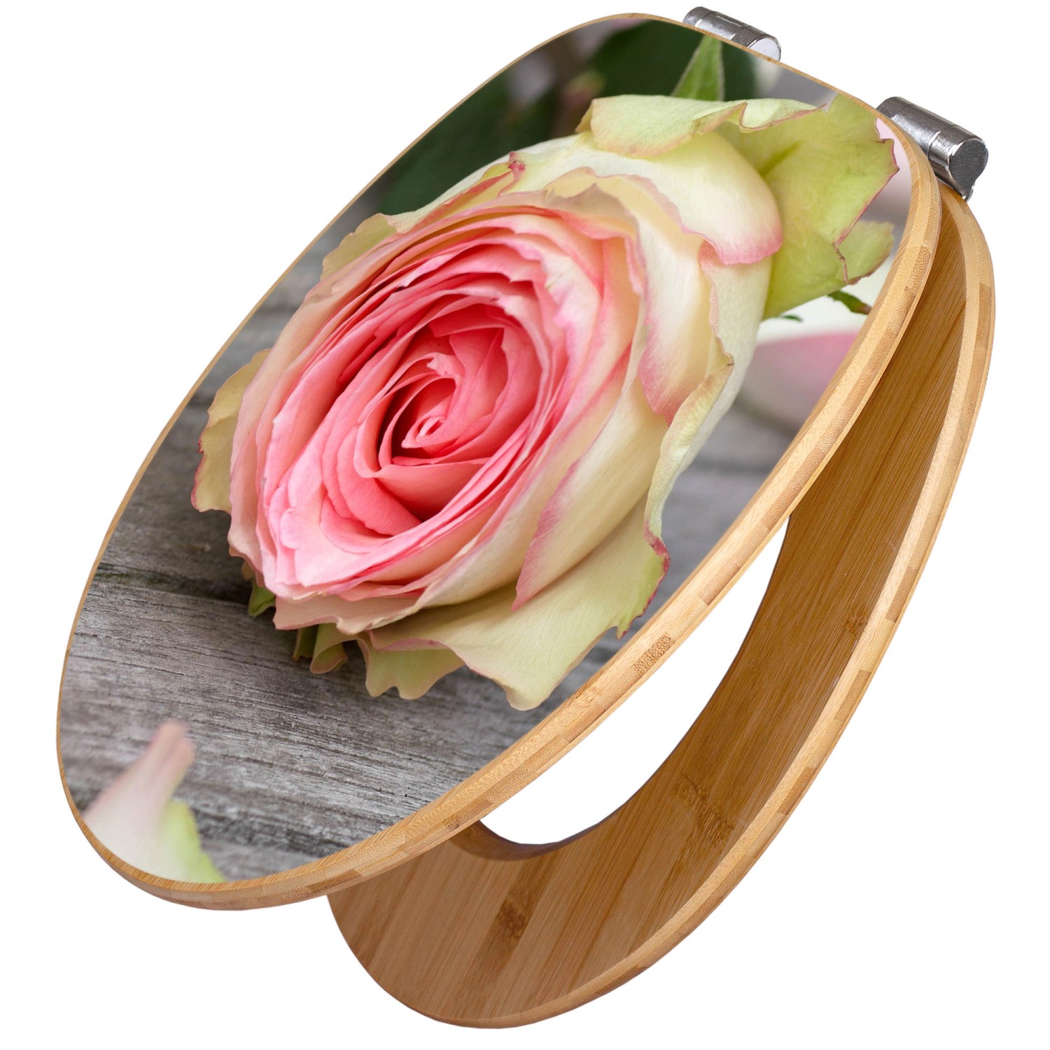 Banjado Design WC Sitz Bambus Holz Toilettendeckel Mit Absenkautomatik Klodeckel WC-Sitz Soft Close Mit Motiv Rosa Rose Banjado Design WC Sitz Bambus Holz Toilettendeckel Mit Absenkautomatik Klodeckel WC-Sitz Soft Close Mit Motiv Rosa Rose von Banjado