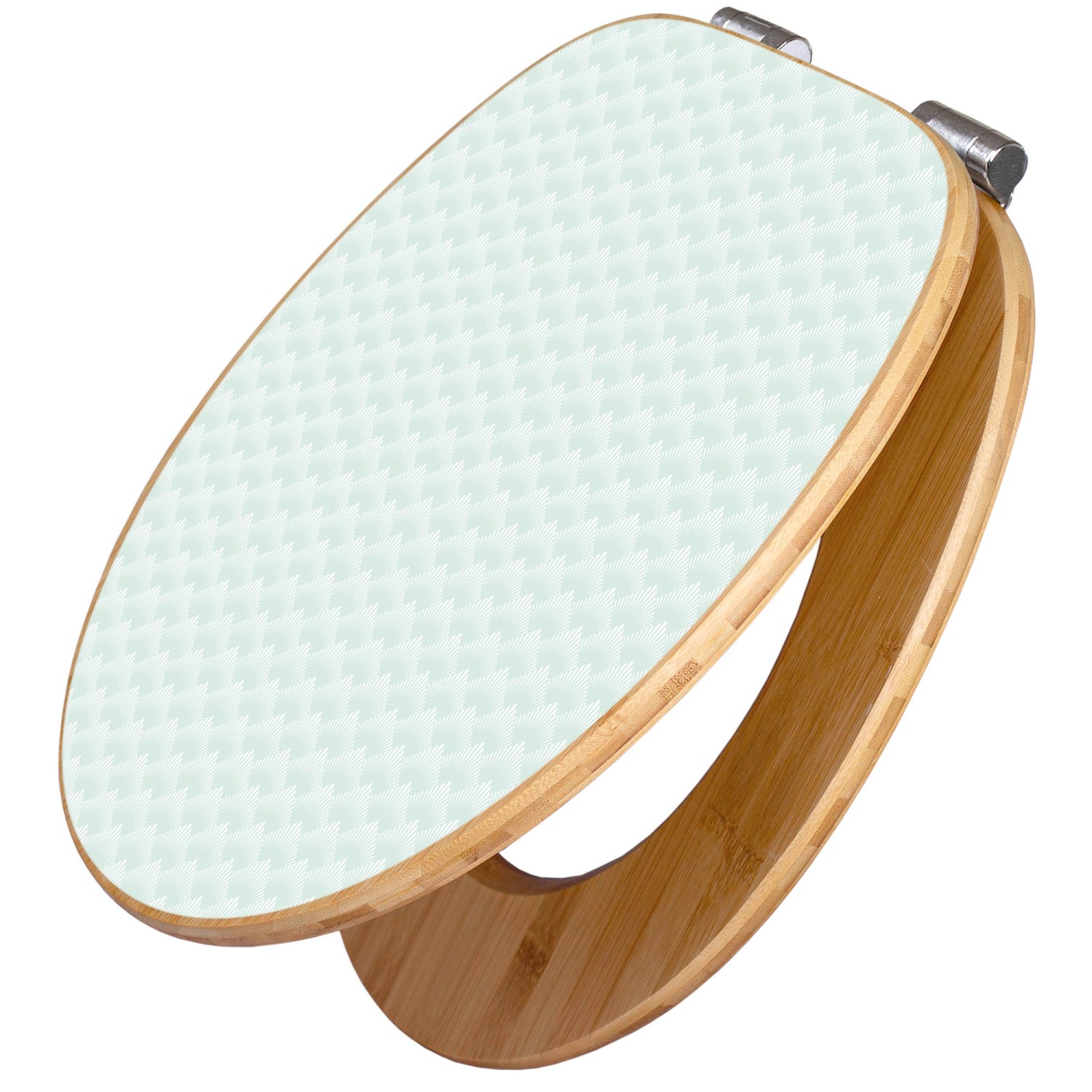 Banjado Design WC Sitz Bambus Holz Toilettendeckel Mit Absenkautomatik Klodeckel WC-Sitz Soft Close Mit Motiv Strahlen Mint von Banjado