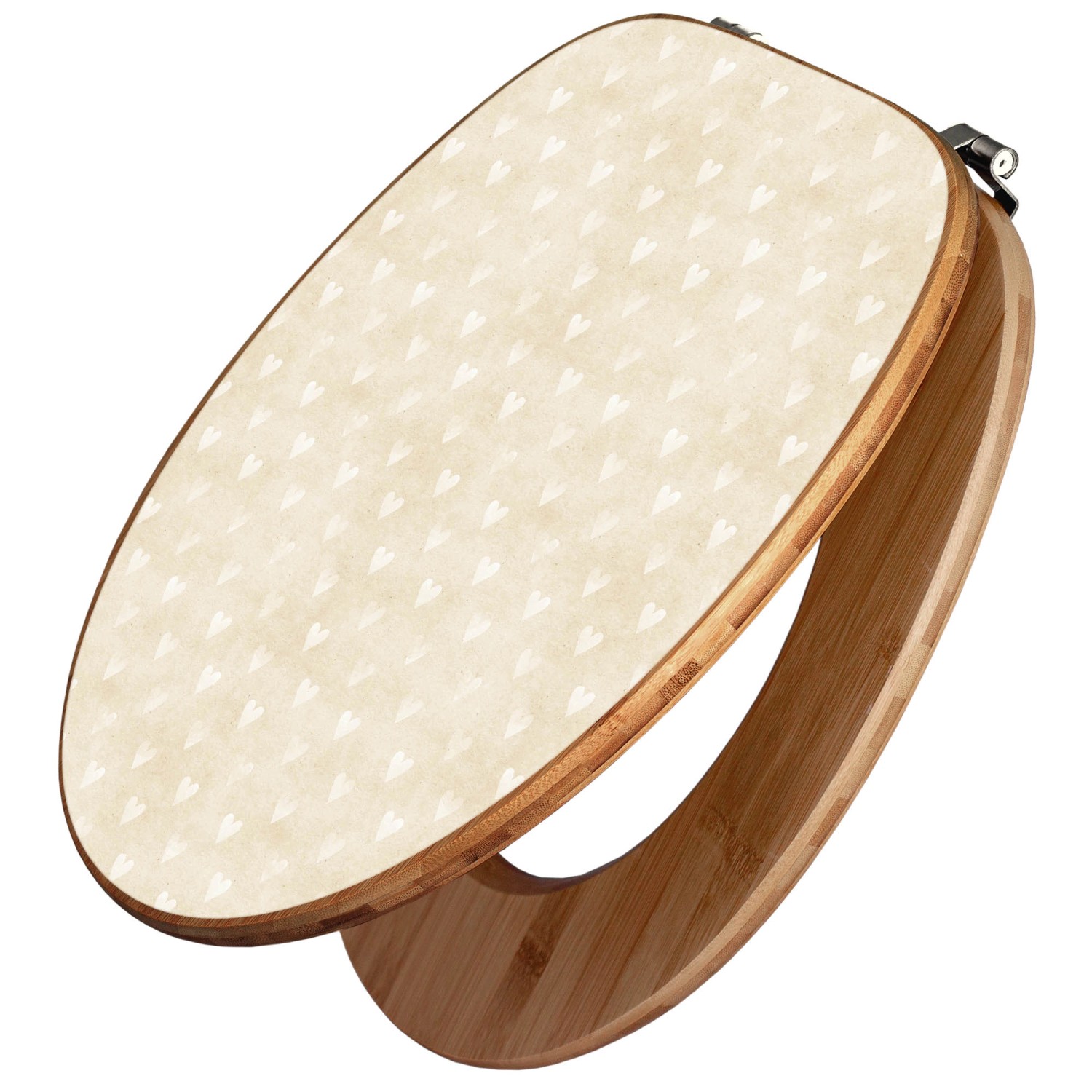 Banjado Design WC Sitz Bambus Toilettendeckel Toilettensitz Bambus Holz Klodeckel WC-Sitz Universal Scharnieren Motiv Beige Herzen Banjado Design WC Sitz Bambus Toilettendeckel Toilettensitz Bambus Holz Klodeckel WC-Sitz Universal Scharnieren Motiv Beige Herzen von Banjado