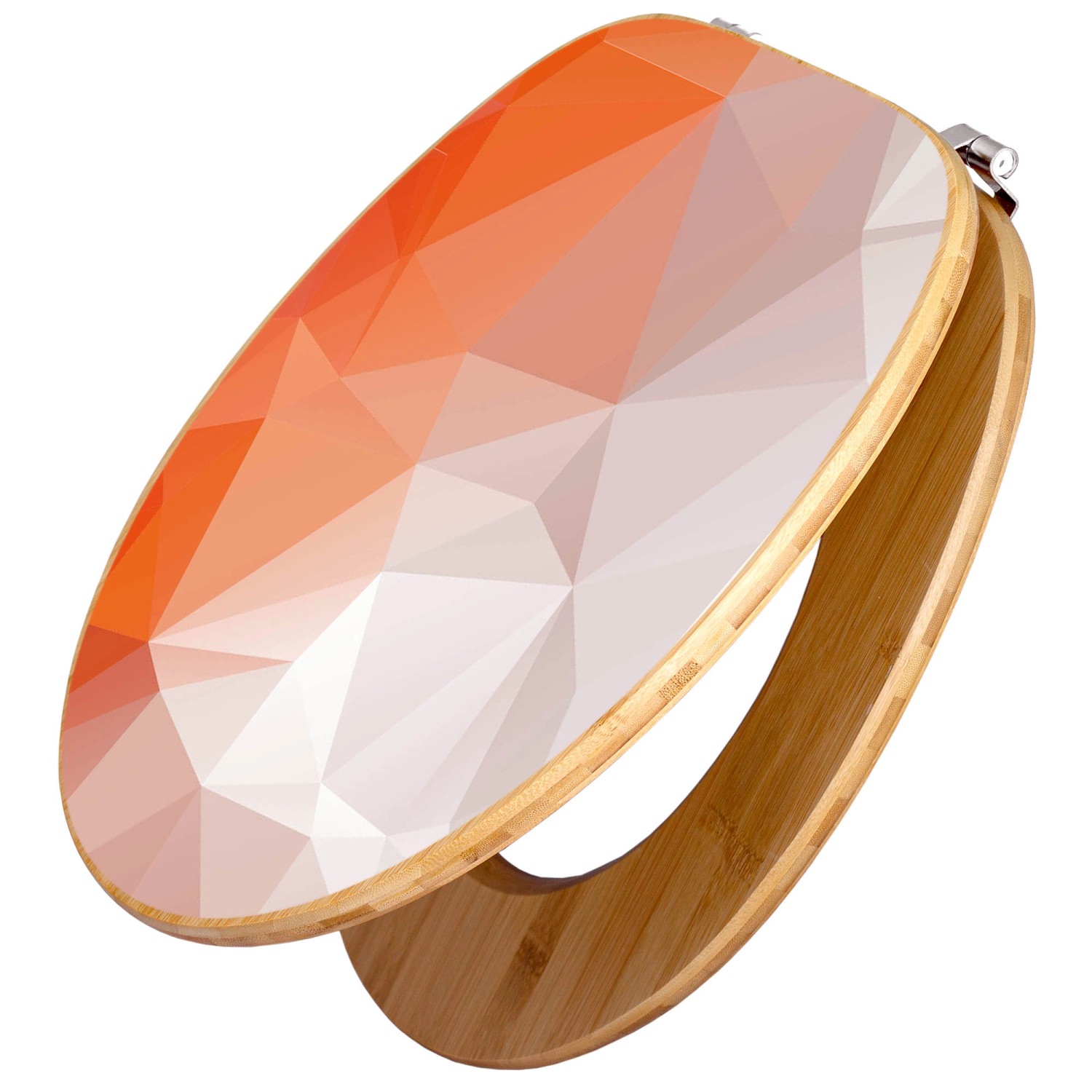 Banjado Design WC Sitz Bambus Toilettendeckel Toilettensitz Bambus Holz Klodeckel WC-Sitz Universal Scharnieren Motiv Orange Polygon Banjado Design WC Sitz Bambus Toilettendeckel Toilettensitz Bambus Holz Klodeckel WC-Sitz Universal Scharnieren Motiv Orange Polygon von Banjado