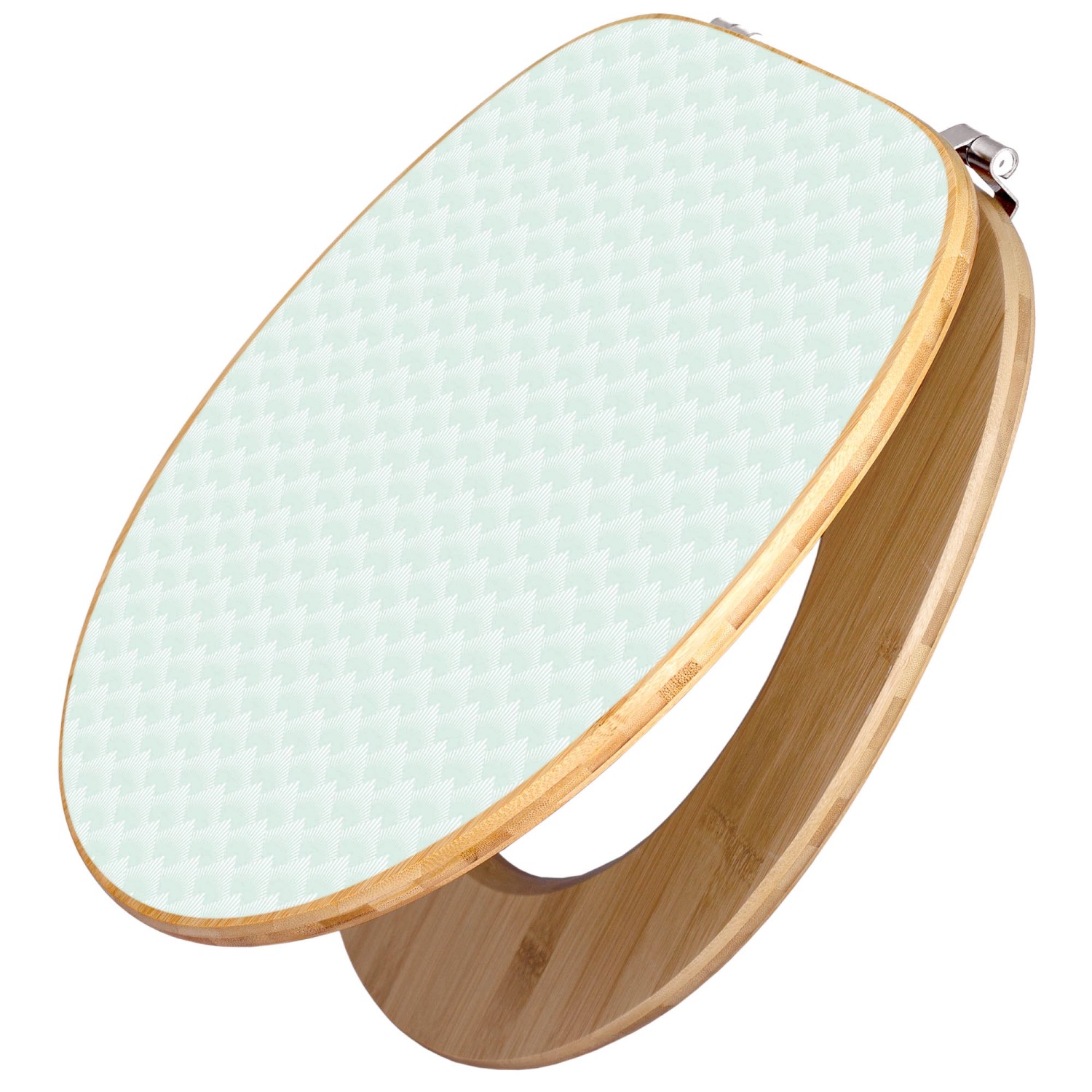 Banjado Design WC Sitz Bambus Toilettendeckel Toilettensitz Bambus Holz Klodeckel WC-Sitz Universal Scharnieren Motiv Strahlen Mint von Banjado