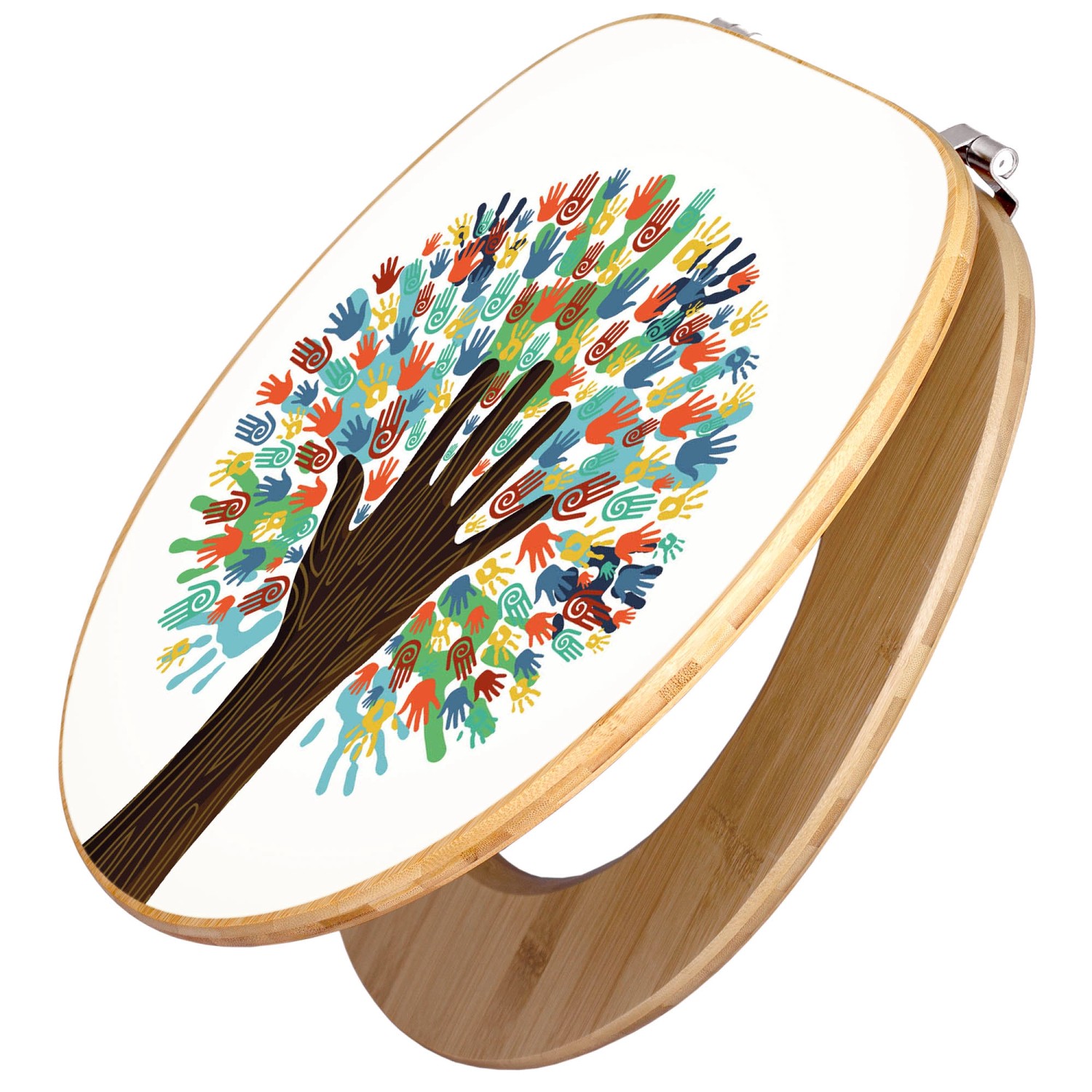 Banjado Design WC Sitz Bambus Toilettendeckel Toilettensitz Bambus Holz Klodeckel WC-Sitz Universal Scharnieren Motiv We Are The World Banjado Design WC Sitz Bambus Toilettendeckel Toilettensitz Bambus Holz Klodeckel WC-Sitz Universal Scharnieren Motiv We Are The World von Banjado