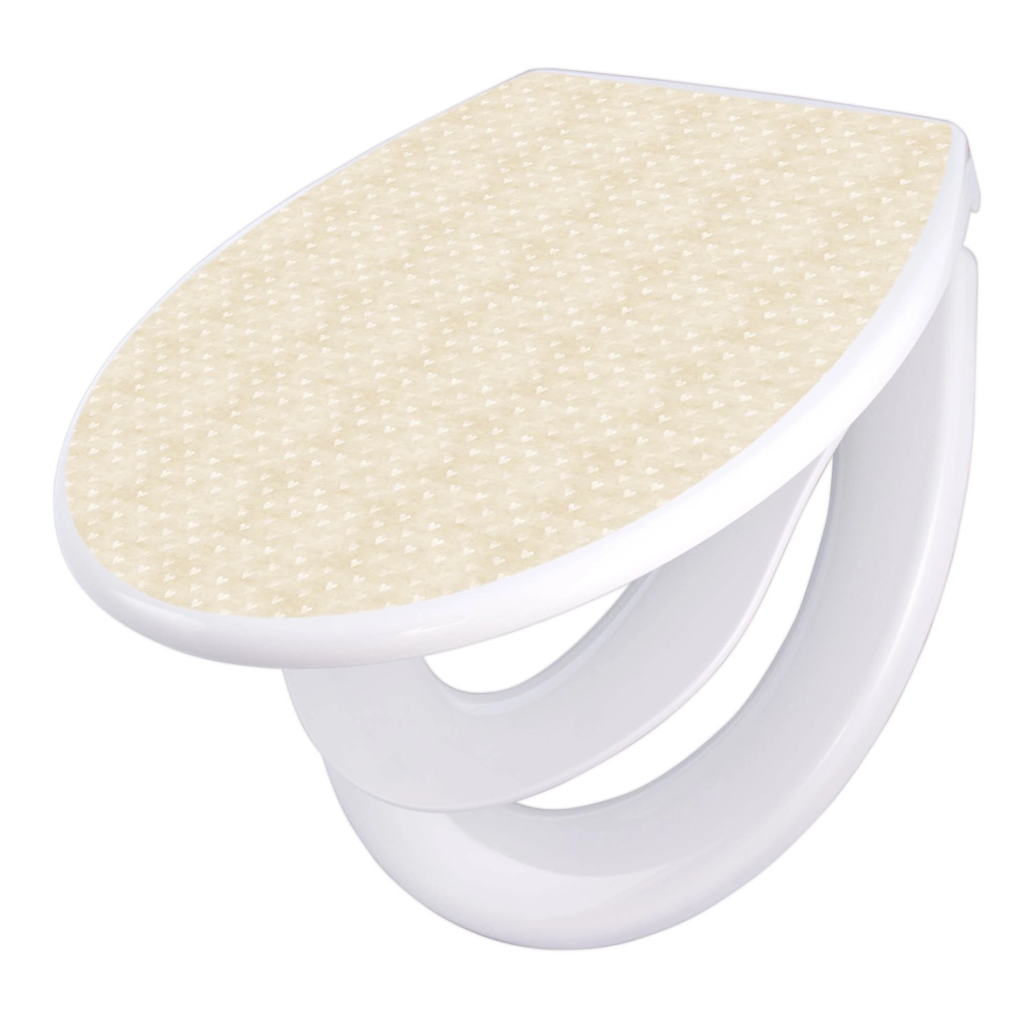 Banjado Familien WC Sitz Mit Absenkautomatik Universeller Klodeckel Mit Kindersitz Hochwertiges Polypropylen Mit Motiv Beige Herzen Banjado Familien WC Sitz Mit Absenkautomatik Universeller Klodeckel Mit Kindersitz Hochwertiges Polypropylen Mit Motiv Beige Herzen von Banjado