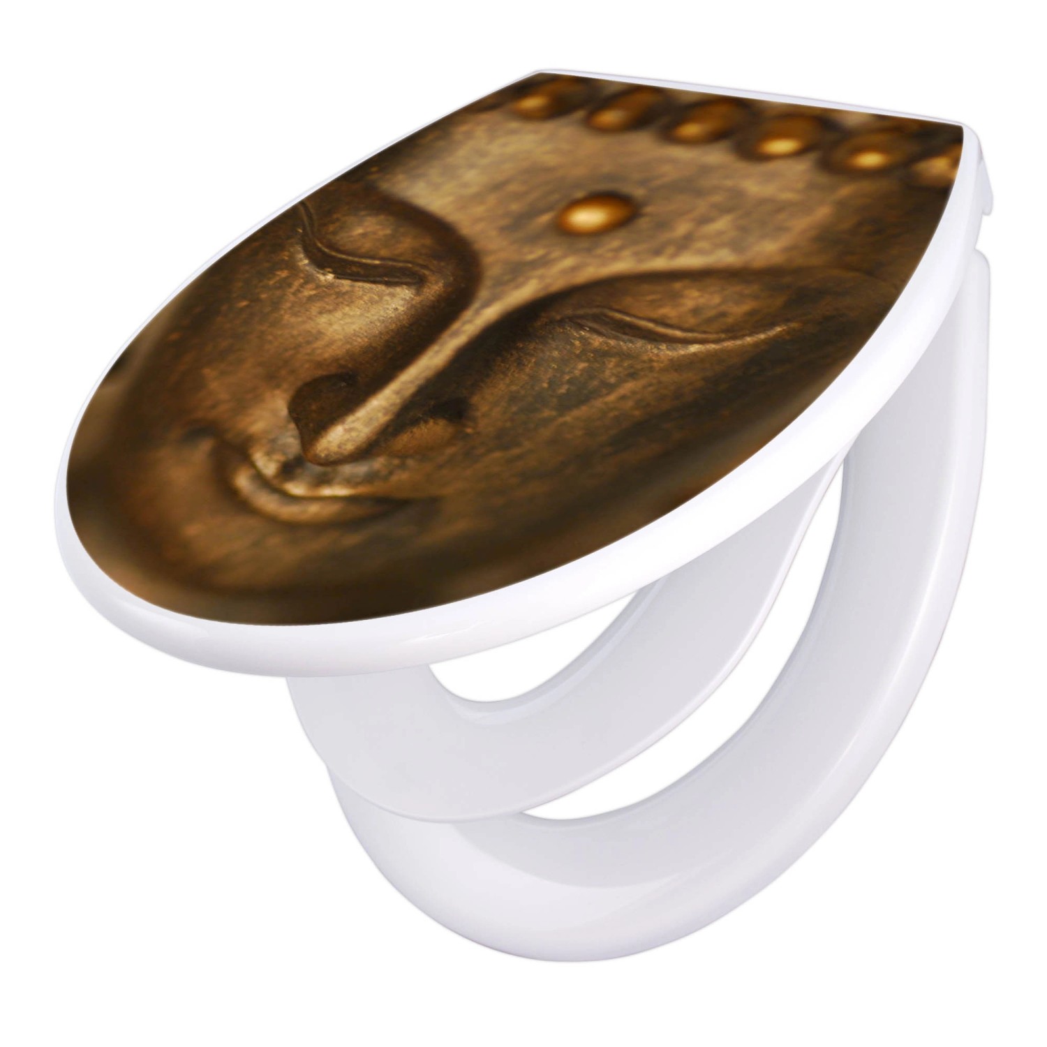 Banjado Familien WC Sitz Mit Absenkautomatik Universeller Klodeckel Mit Kindersitz Hochwertiges Polypropylen Mit Motiv Buddha Gold Banjado Familien WC Sitz Mit Absenkautomatik Universeller Klodeckel Mit Kindersitz Hochwertiges Polypropylen Mit Motiv Buddha Gold von Banjado