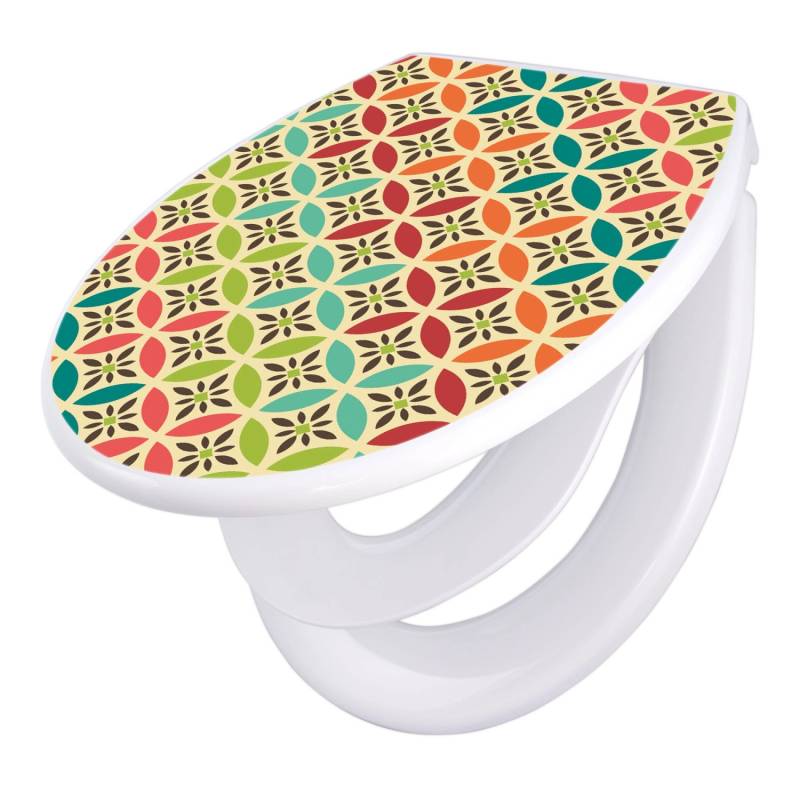 Banjado Familien WC Sitz Mit Absenkautomatik Universeller Klodeckel Mit Kindersitz Hochwertiges Polypropylen Mit Motiv Diamant Muster von Banjado
