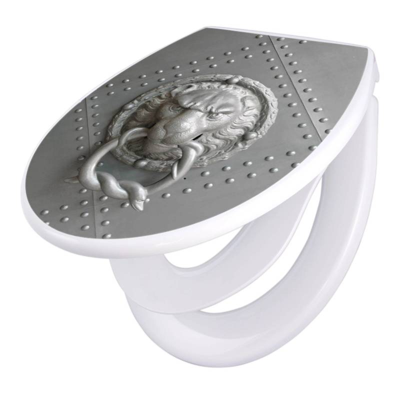 Banjado Familien WC Sitz Mit Absenkautomatik Universeller Klodeckel Mit Kindersitz Hochwertiges Polypropylen Mit Motiv Eisentor von Banjado