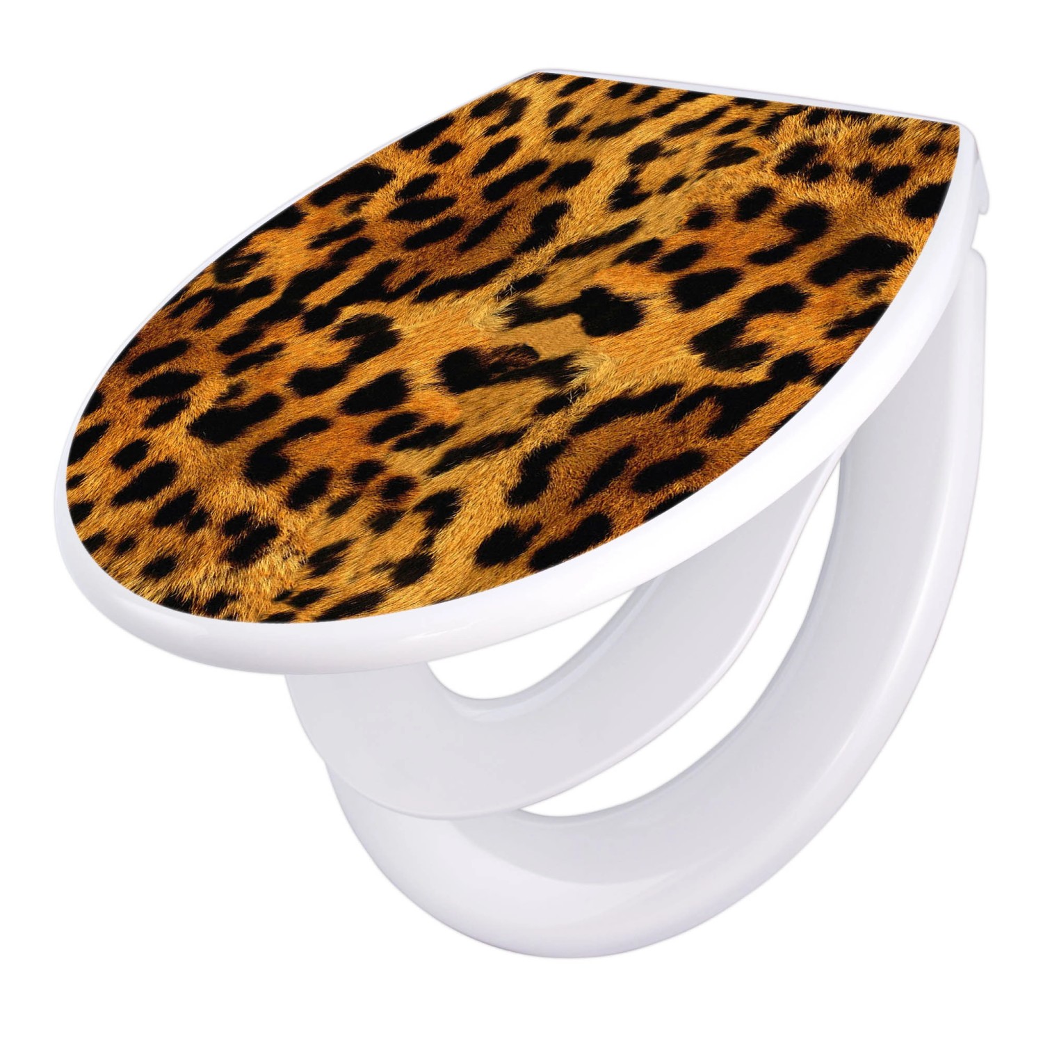 Banjado Familien WC Sitz Mit Absenkautomatik Universeller Klodeckel Mit Kindersitz Hochwertiges Polypropylen Mit Motiv Leopard von Banjado