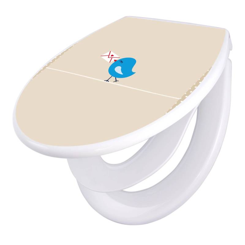 Banjado Familien WC Sitz Mit Absenkautomatik Universeller Klodeckel Mit Kindersitz Hochwertiges Polypropylen Mit Motiv Liebesbrief von Banjado