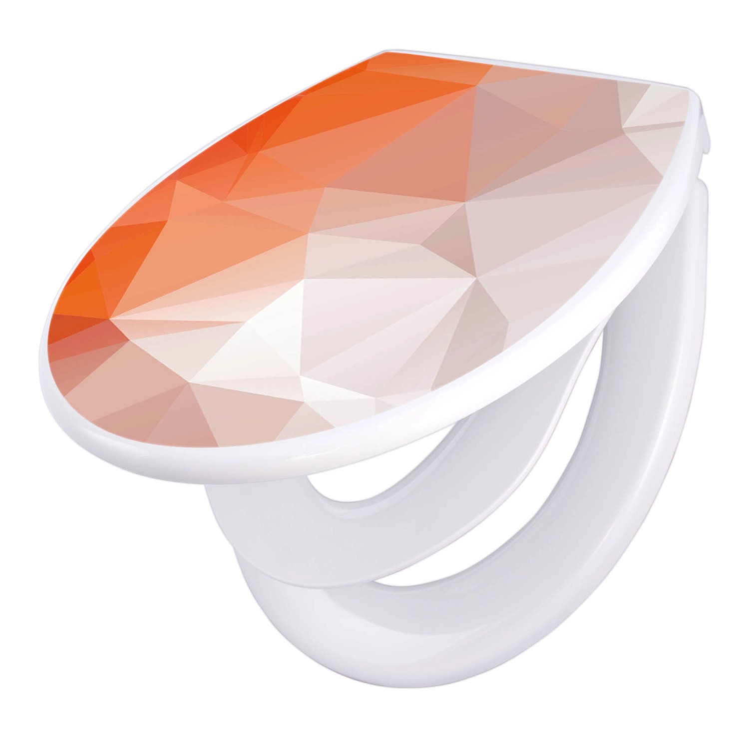 Banjado Familien WC Sitz Mit Absenkautomatik Universeller Klodeckel Mit Kindersitz Hochwertiges Polypropylen Mit Motiv Orange Polygon Banjado Familien WC Sitz Mit Absenkautomatik Universeller Klodeckel Mit Kindersitz Hochwertiges Polypropylen Mit Motiv Orange Polygon von Banjado