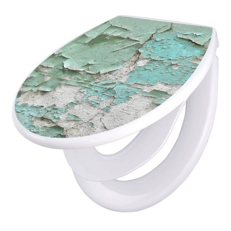 Banjado Familien WC Sitz Mit Absenkautomatik Universeller Klodeckel Mit Kindersitz Hochwertiges Polypropylen Mit Motiv Patina Mint von Banjado