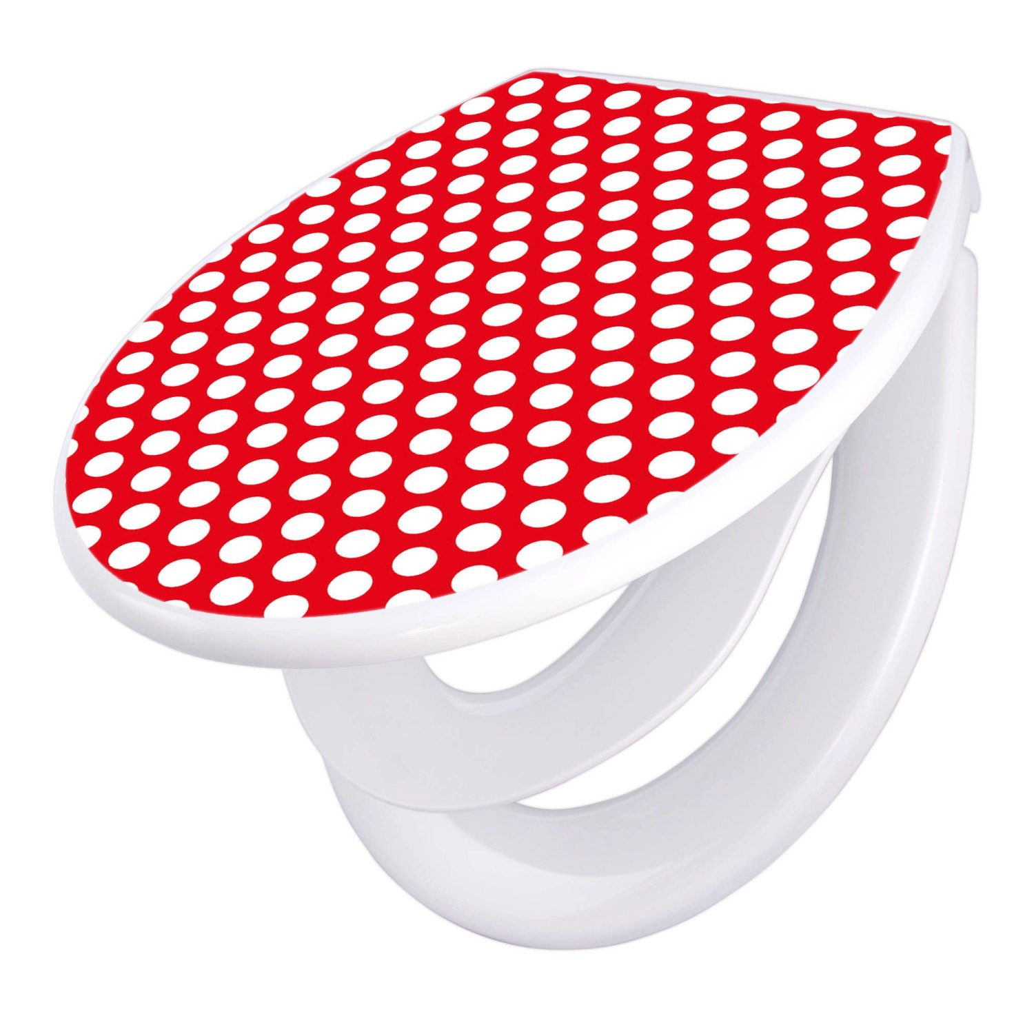Banjado Familien WC Sitz Mit Absenkautomatik Universeller Klodeckel Mit Kindersitz Hochwertiges Polypropylen Mit Motiv Punkte Rot Banjado Familien WC Sitz Mit Absenkautomatik Universeller Klodeckel Mit Kindersitz Hochwertiges Polypropylen Mit Motiv Punkte Rot von Banjado