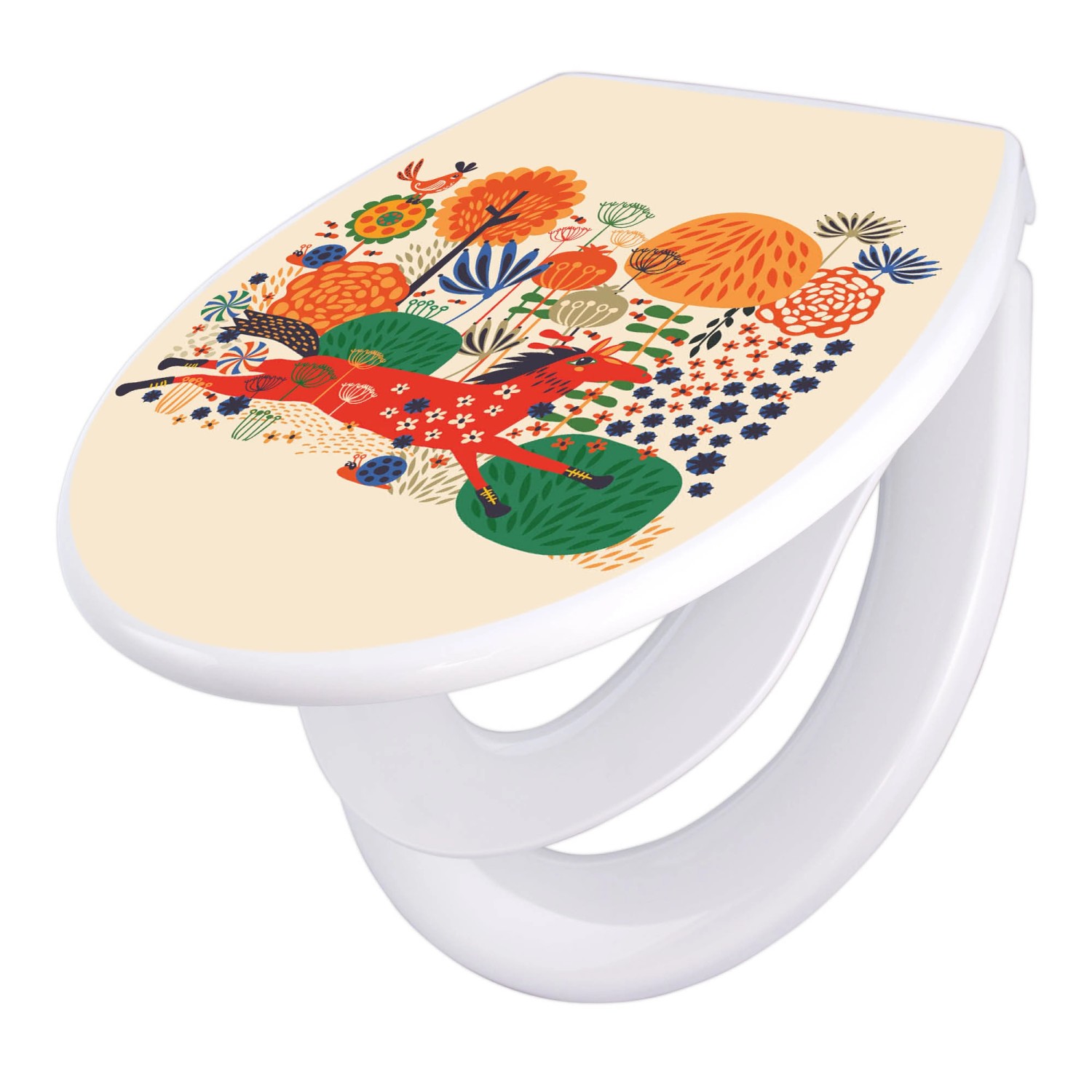 Banjado Familien WC Sitz Mit Absenkautomatik Universeller Klodeckel Mit Kindersitz Hochwertiges Polypropylen Mit Motiv Rotes Pferd Banjado Familien WC Sitz Mit Absenkautomatik Universeller Klodeckel Mit Kindersitz Hochwertiges Polypropylen Mit Motiv Rotes Pferd von Banjado