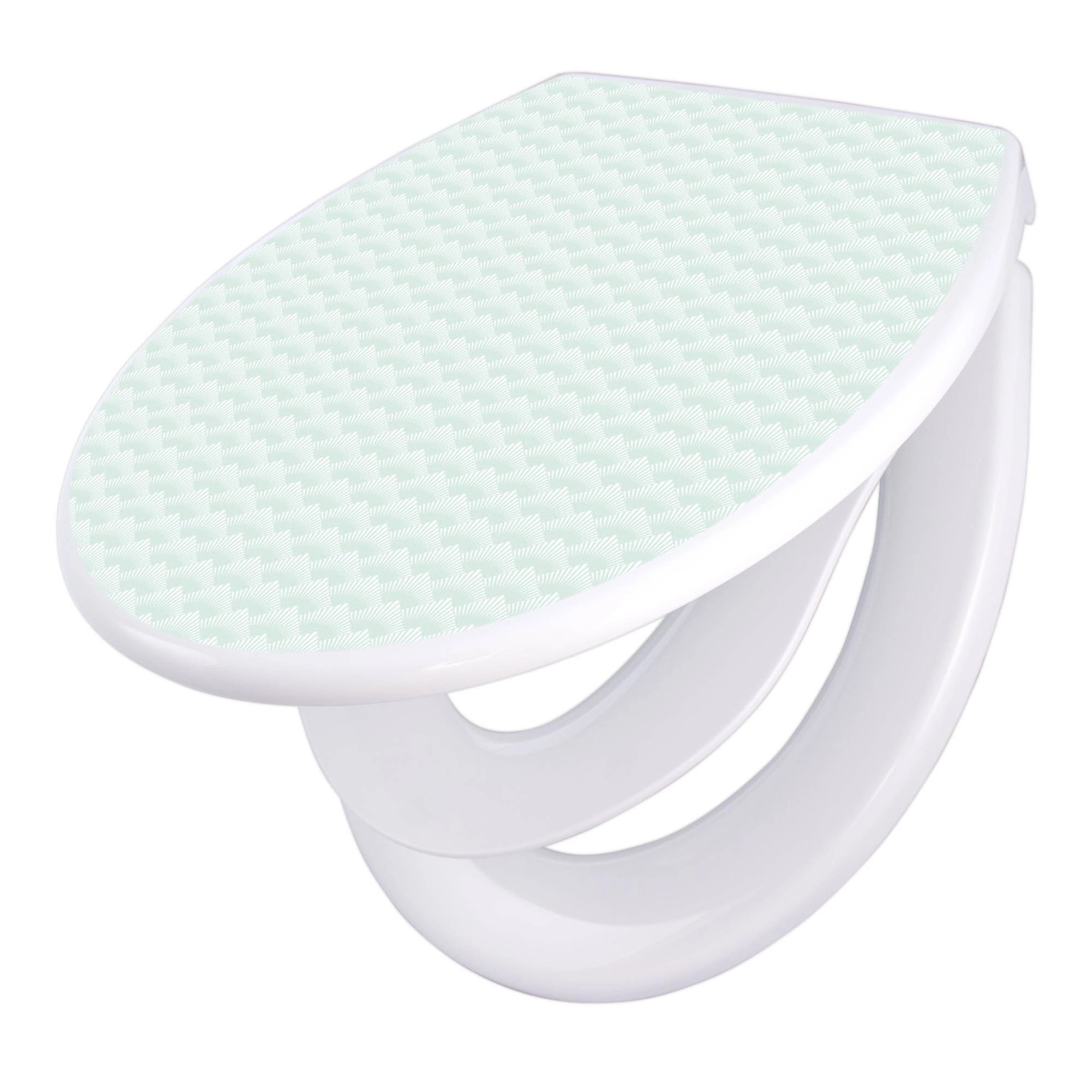 Banjado Familien WC Sitz Mit Absenkautomatik Universeller Klodeckel Mit Kindersitz Hochwertiges Polypropylen Mit Motiv Strahlen Mint von Banjado