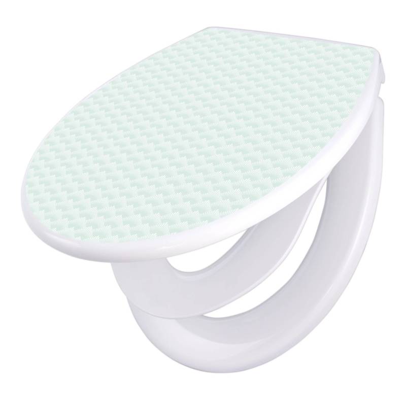 Banjado Familien WC Sitz Mit Absenkautomatik Universeller Klodeckel Mit Kindersitz Hochwertiges Polypropylen Mit Motiv Strahlen Mint von Banjado