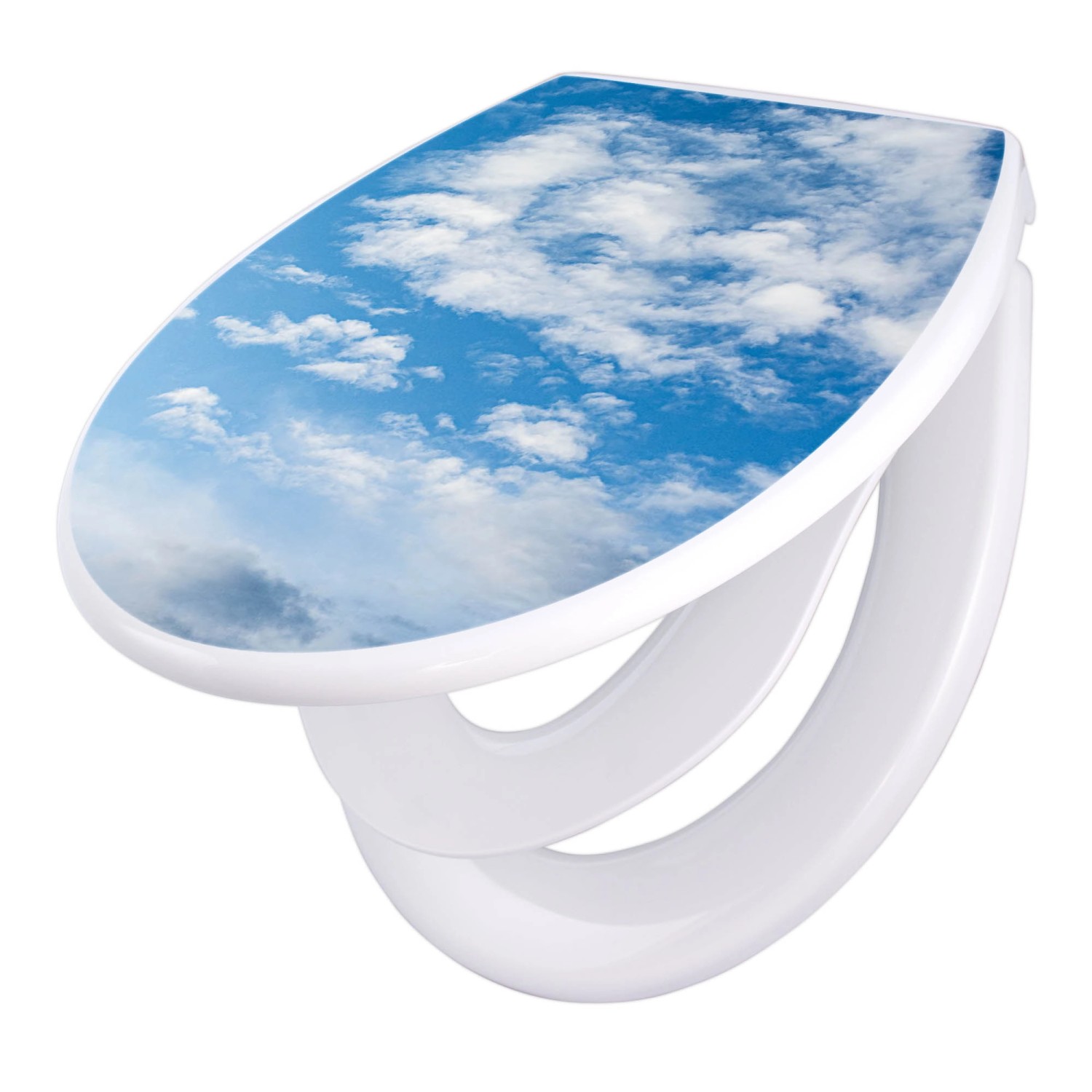 Banjado Familien WC Sitz Mit Absenkautomatik Universeller Klodeckel Mit Kindersitz Hochwertiges Polypropylen Mit Motiv Wolken 1 Banjado Familien WC Sitz Mit Absenkautomatik Universeller Klodeckel Mit Kindersitz Hochwertiges Polypropylen Mit Motiv Wolken 1 von Banjado