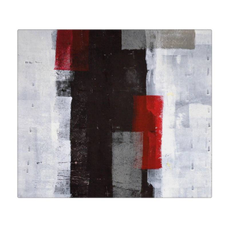 Banjado Herdabdeckplatte Glas 1 Teilig 60x52CM Schneidebrett Herdabdeckung Mit Motiv Abstrakt Rot von Banjado