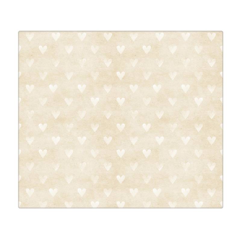 Banjado Herdabdeckplatte Glas 1 Teilig 60x52CM Schneidebrett Herdabdeckung Mit Motiv Beige Herzen von Banjado