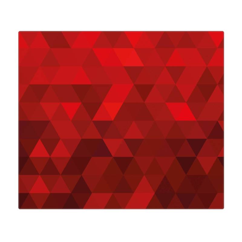Banjado Herdabdeckplatte Glas 1 Teilig 60x52CM Schneidebrett Herdabdeckung Mit Motiv Dreiecke Rot von Banjado
