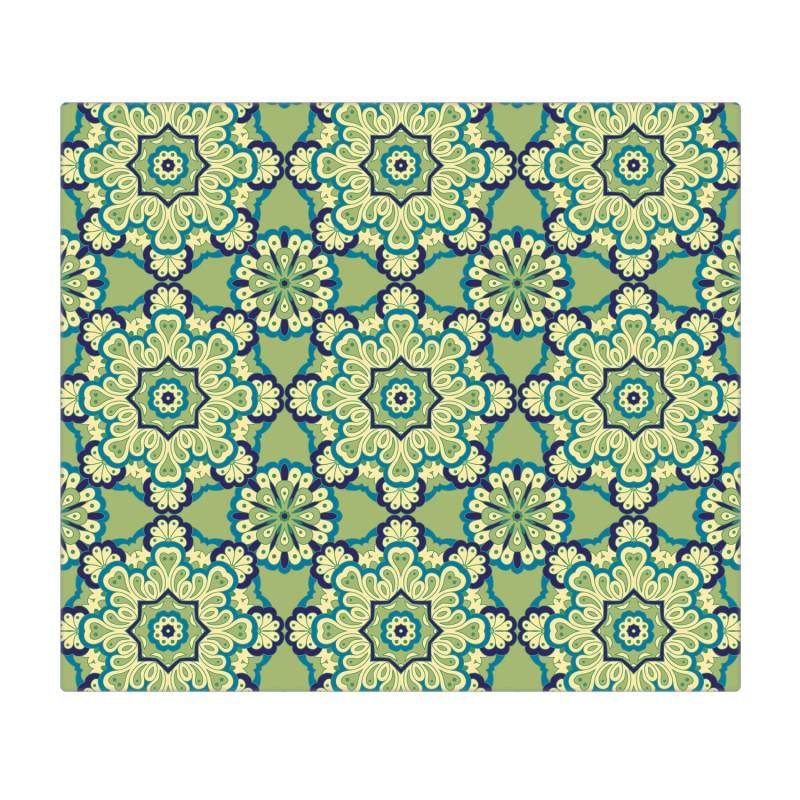 Banjado Herdabdeckplatte Glas 1 Teilig 60x52CM Schneidebrett Herdabdeckung Mit Motiv Kaleidoscop Grün von Banjado