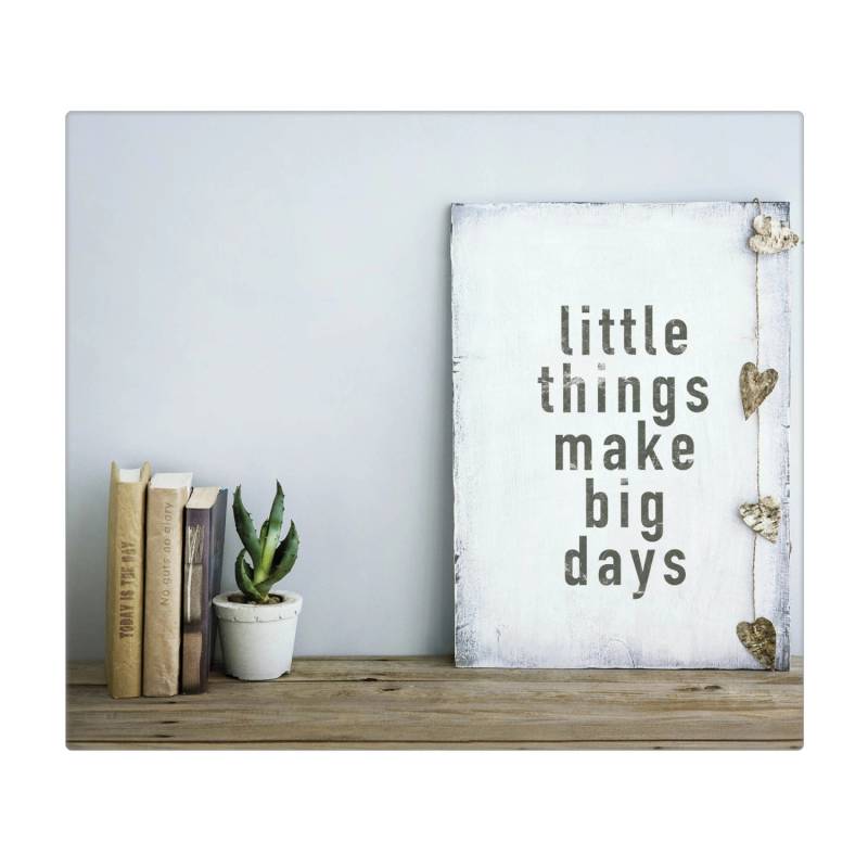 Banjado Herdabdeckplatte Glas 1 Teilig 60x52CM Schneidebrett Herdabdeckung Mit Motiv Little Things von Banjado