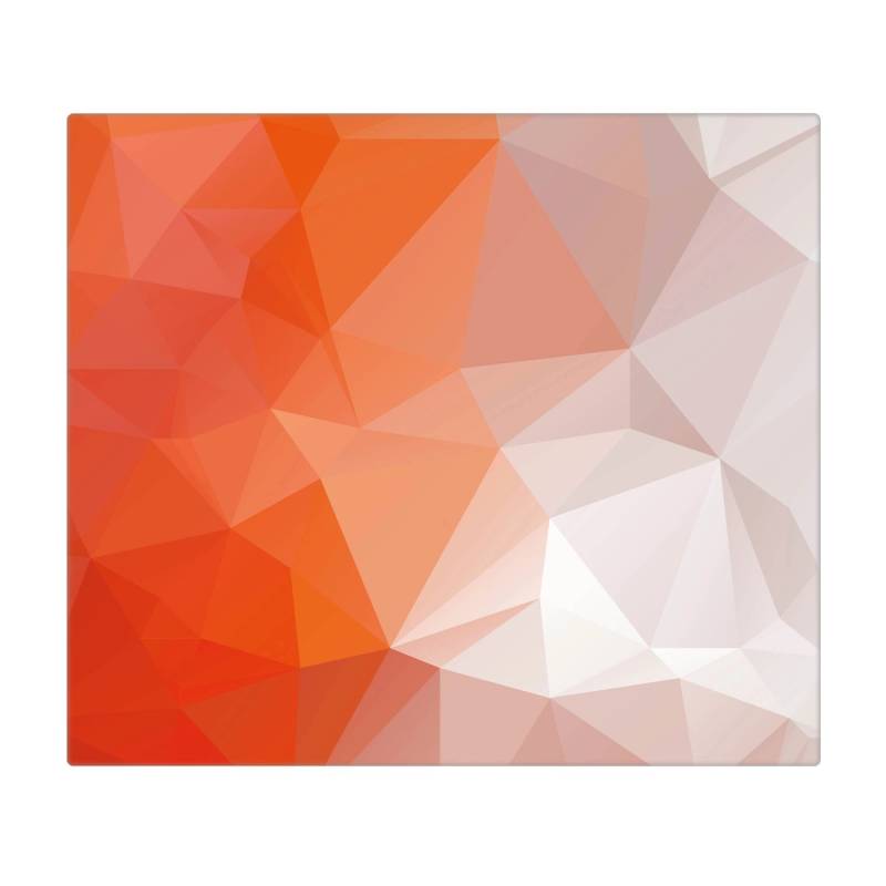 Banjado Herdabdeckplatte Glas 1 Teilig 60x52CM Schneidebrett Herdabdeckung Mit Motiv Orange Polygon von Banjado