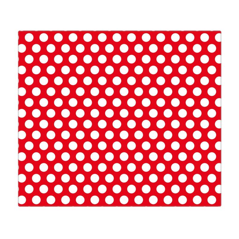 Banjado Herdabdeckplatte Glas 1 Teilig 60x52CM Schneidebrett Herdabdeckung Mit Motiv Punkte Rot von Banjado