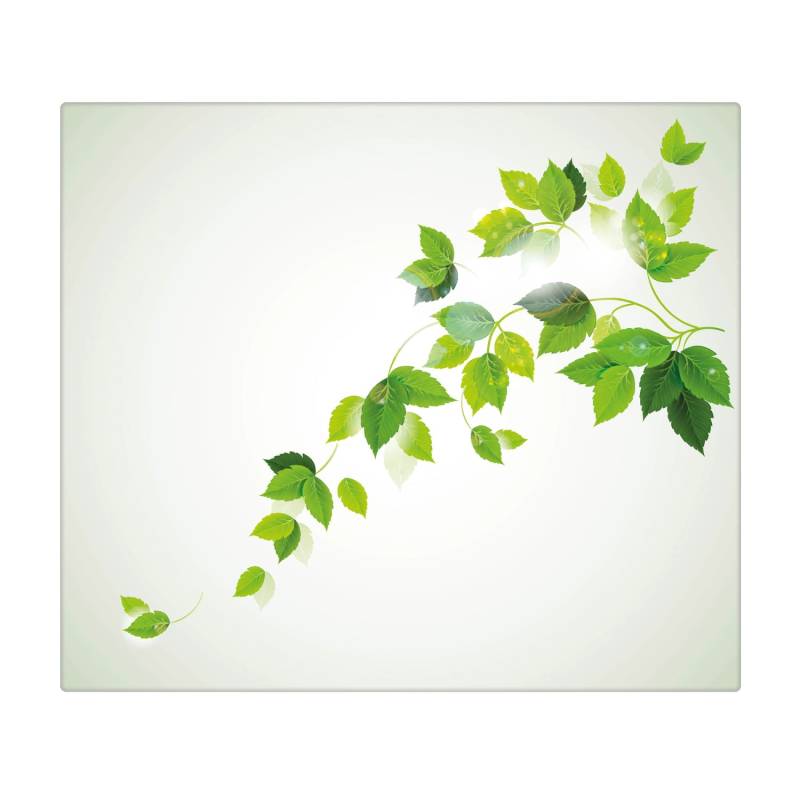 Banjado Herdabdeckplatte Glas 1 Teilig 60x52CM Schneidebrett Herdabdeckung Mit Motiv Ranke Gelb Weiß von Banjado