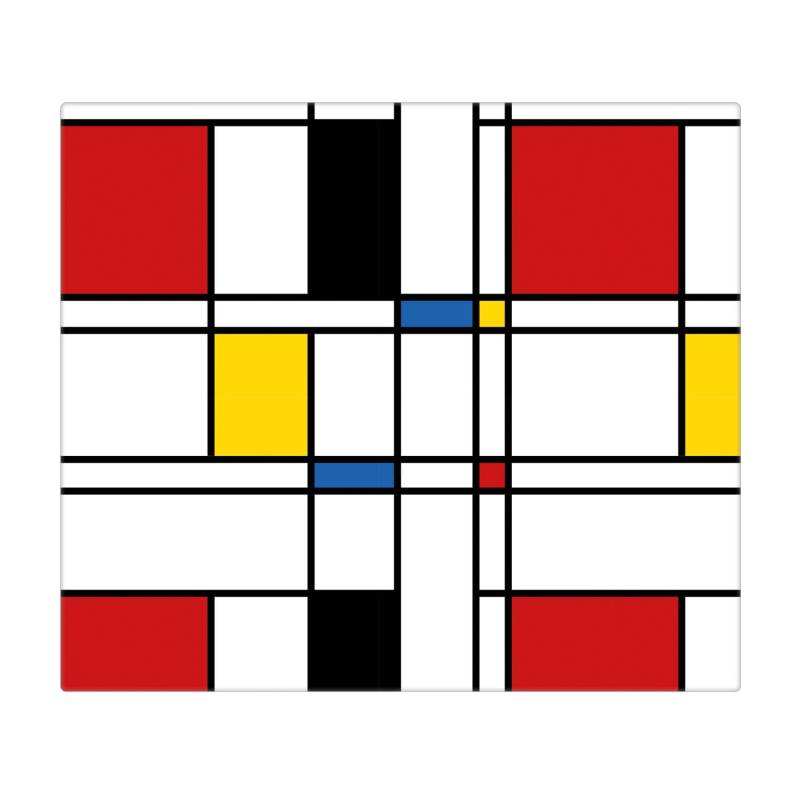 Banjado Herdabdeckplatte Glas 1 Teilig 60x52CM Schneidebrett Herdabdeckung Mit Motiv Rot Gelb Blau von Banjado