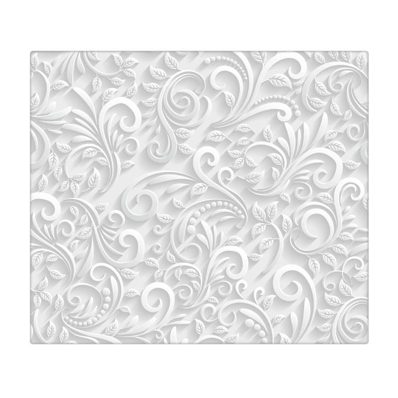Banjado Herdabdeckplatte Glas 1 Teilig 60x52CM Schneidebrett Herdabdeckung Mit Motiv White Swirl von Banjado