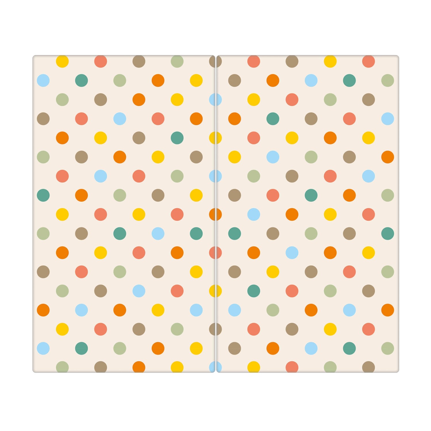 Banjado Herdabdeckplatte Glas 2 Teilig Je 30x52CM Schneidebrett Herdabdeckung Mit Motiv Bunte Punkte von Banjado