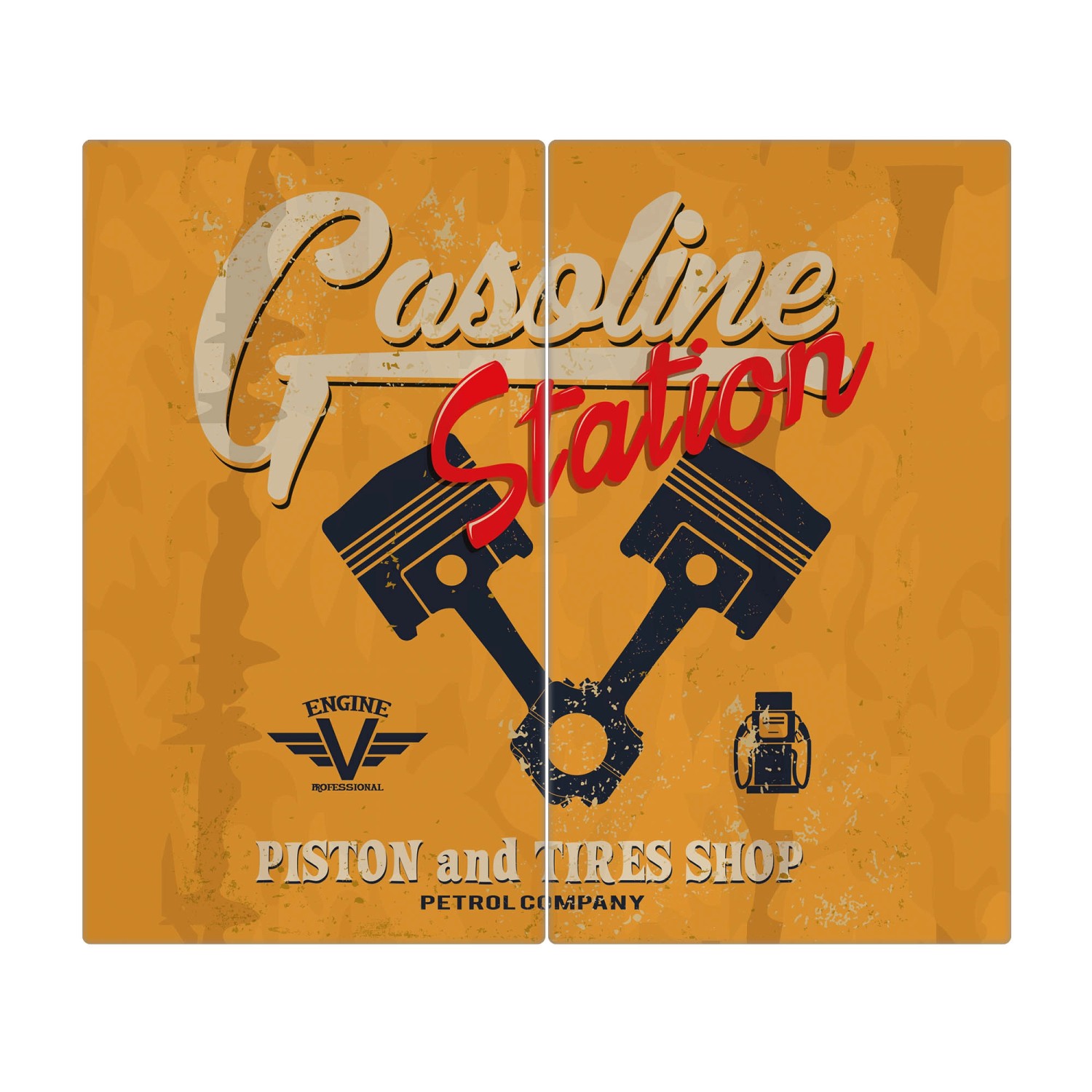 Banjado Herdabdeckplatte Glas 2 Teilig Je 30x52CM Schneidebrett Herdabdeckung Mit Motiv Gasoline Station Banjado Herdabdeckplatte Glas 2 Teilig Je 30x52CM Schneidebrett Herdabdeckung Mit Motiv Gasoline Station von Banjado