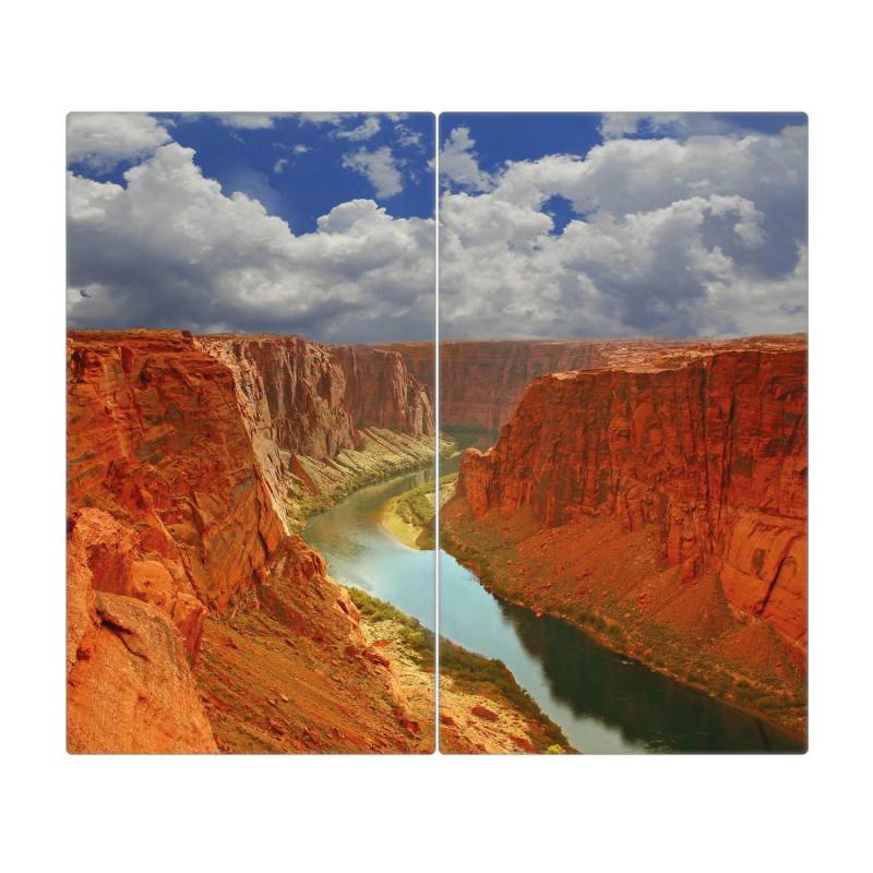 Banjado Herdabdeckplatte Glas 2 Teilig Je 30x52CM Schneidebrett Herdabdeckung Mit Motiv Grand Canyon von Banjado