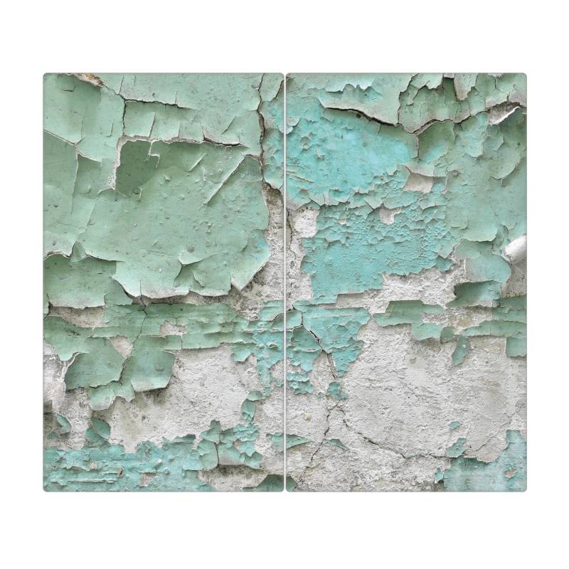 Banjado Herdabdeckplatte Glas 2 Teilig Je 30x52CM Schneidebrett Herdabdeckung Mit Motiv Patina Mint von Banjado