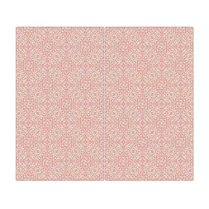 Banjado Herdabdeckplatte Glas 2 Teilig Je 30x52CM Schneidebrett Herdabdeckung Mit Motiv Rosa Arabesque von Banjado