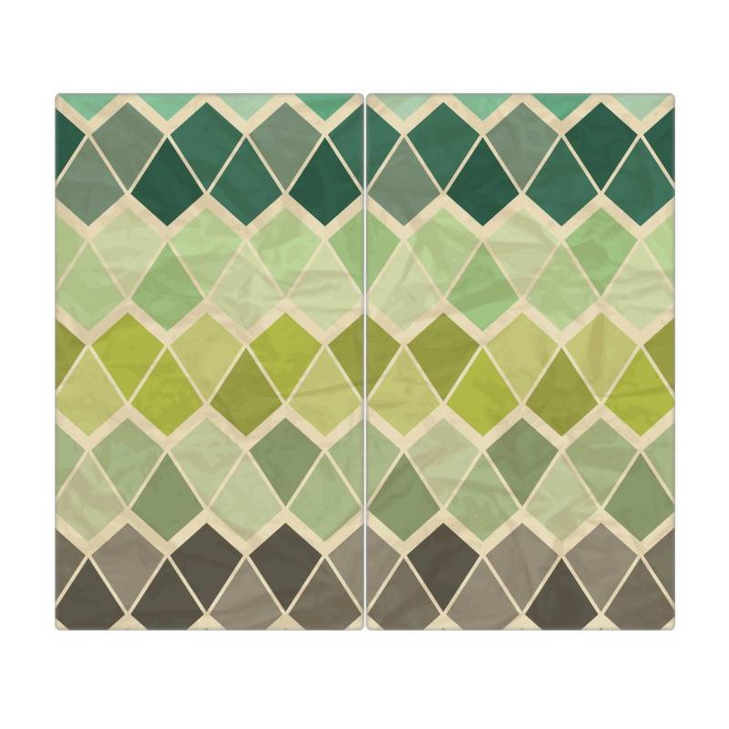 Banjado Herdabdeckplatte Glas 2 Teilig Je 30x52CM Schneidebrett Herdabdeckung Mit Motiv Vier Farben Grün von Banjado