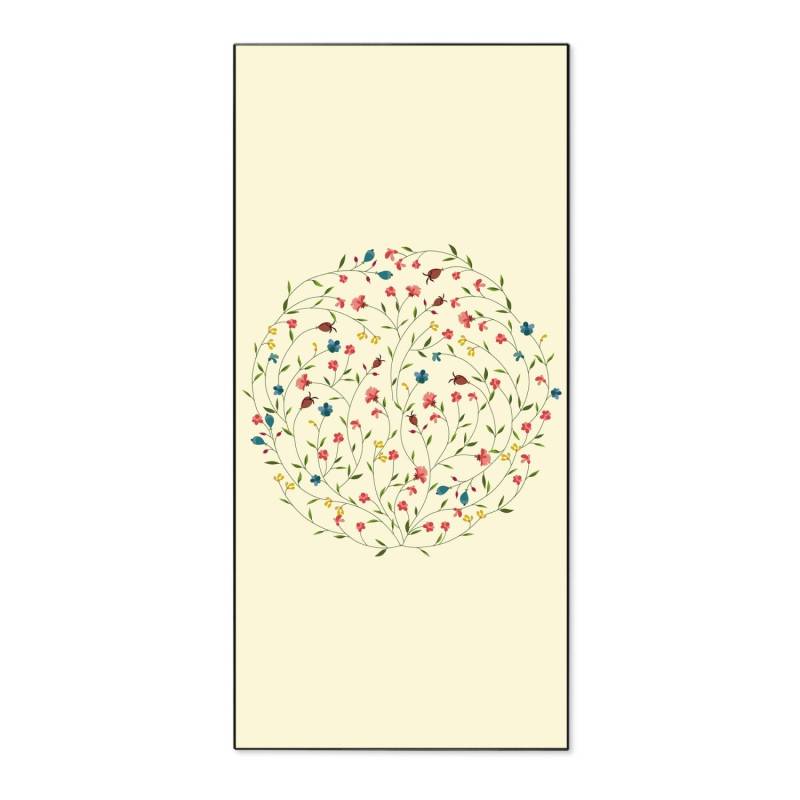 Banjado Magnettafel 37x78cm Magnetwand  Schwarz Aus Metall Magnetpinnwand Pinnwand Inkl. 4 Magnete Motiv Blumenreigen von Banjado