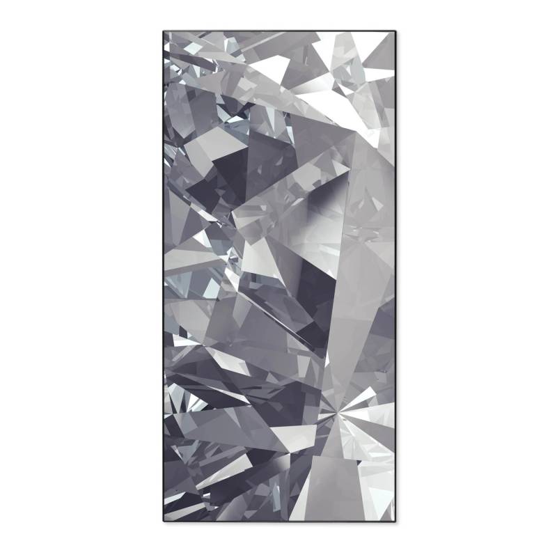 Banjado Magnettafel 37x78cm Magnetwand  Schwarz Aus Metall Magnetpinnwand Pinnwand Inkl. 4 Magnete Motiv Facetten Monochrome von Banjado