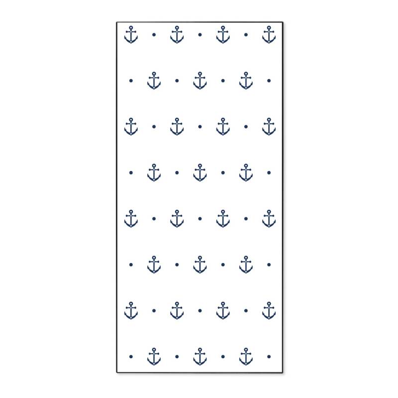 Banjado Magnettafel 37x78cm Magnetwand  Schwarz Aus Metall Magnetpinnwand Pinnwand Inkl. 4 Magnete Motiv Kleine Anker von Banjado