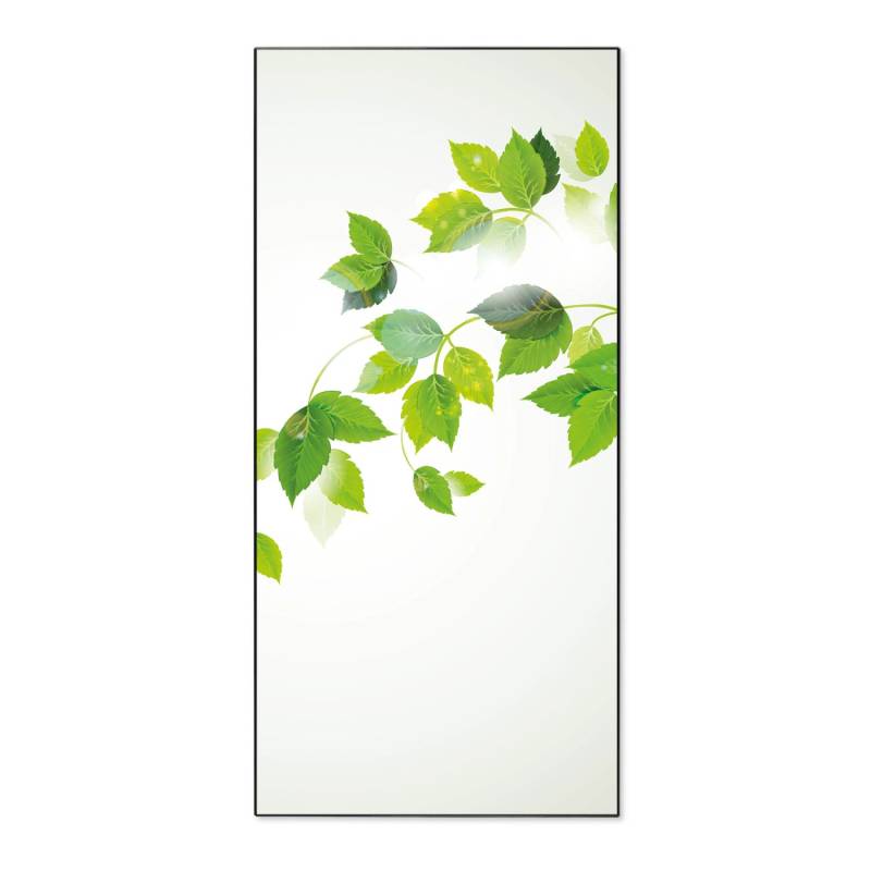 Banjado Magnettafel 37x78cm Magnetwand  Schwarz Aus Metall Magnetpinnwand Pinnwand Inkl. 4 Magnete Motiv Ranke Gelb Weiß von Banjado
