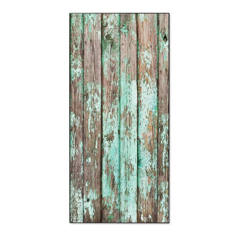 Banjado Magnettafel 37x78cm Magnetwand  Schwarz Aus Metall Magnetpinnwand Pinnwand Inkl. 4 Magnete Motiv Verwittertes Holz von Banjado