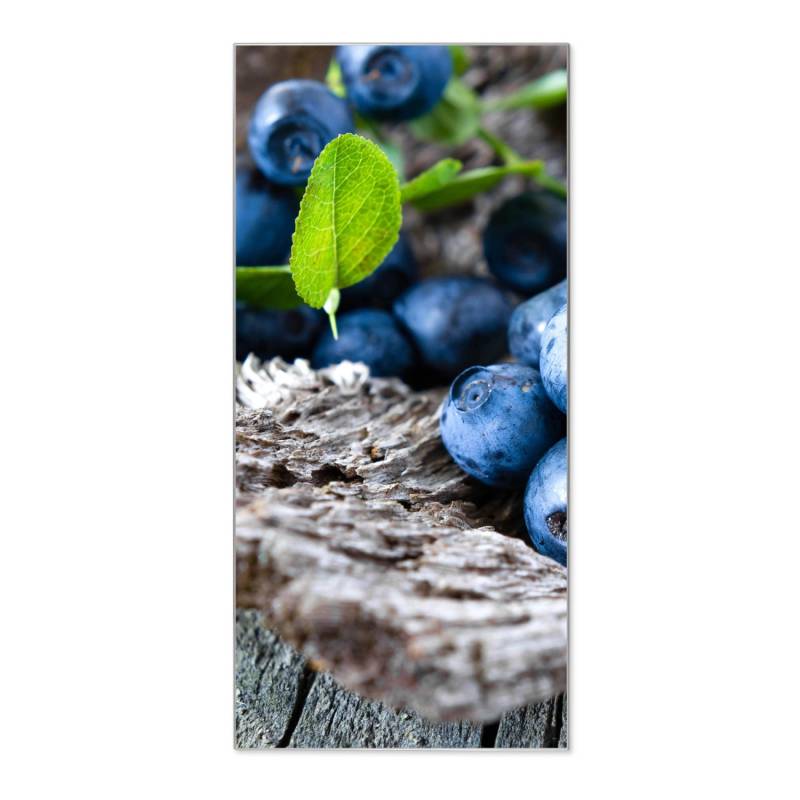 Banjado Magnettafel 37x78cm Magnetwand  Silber Aus Metall Magnetpinnwand Pinnwand Inkl. 4 Magnete Motiv Blaubeeren von Banjado