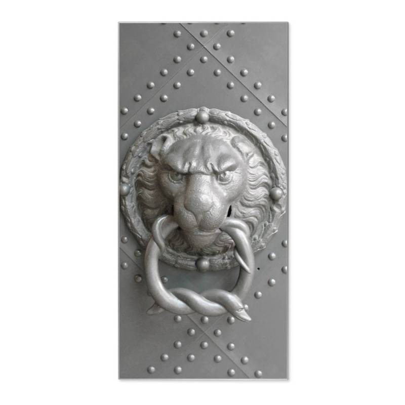 Banjado Magnettafel 37x78cm Magnetwand  Silber Aus Metall Magnetpinnwand Pinnwand Inkl. 4 Magnete Motiv Eisentor von Banjado